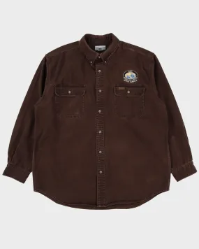 00s Carhartt Brown Heavyweight Long-Sleeve Work Shirt - XL