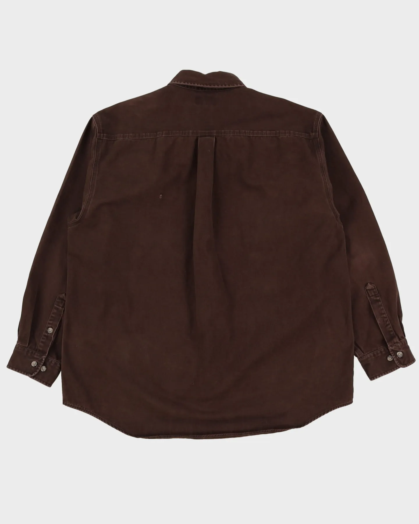 00s Carhartt Brown Heavyweight Long-Sleeve Work Shirt - XL