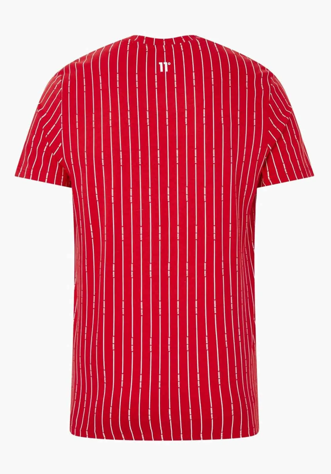 11 Degrees Vertical Stripe T-Shirt, Goji Berry Red