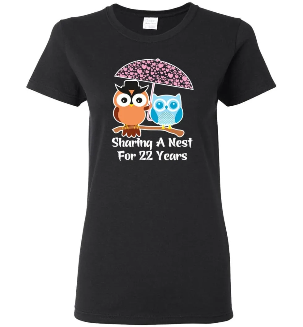 22 Years Wedding Anniversary Gifts Valentine's Day Women Tee