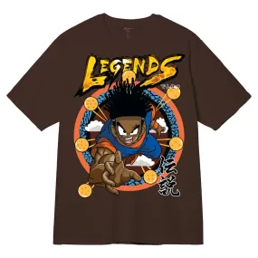 3Forty Inc Men Legends Anime T-Shirt (Dark Brown)