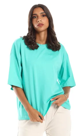 98834 Tiffany Green Slip On Short Sleeves Plain Tee