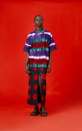 Abiola Olusola BUTTON-DOWN OVERSIZED TIE-DYE SERI SHIRT