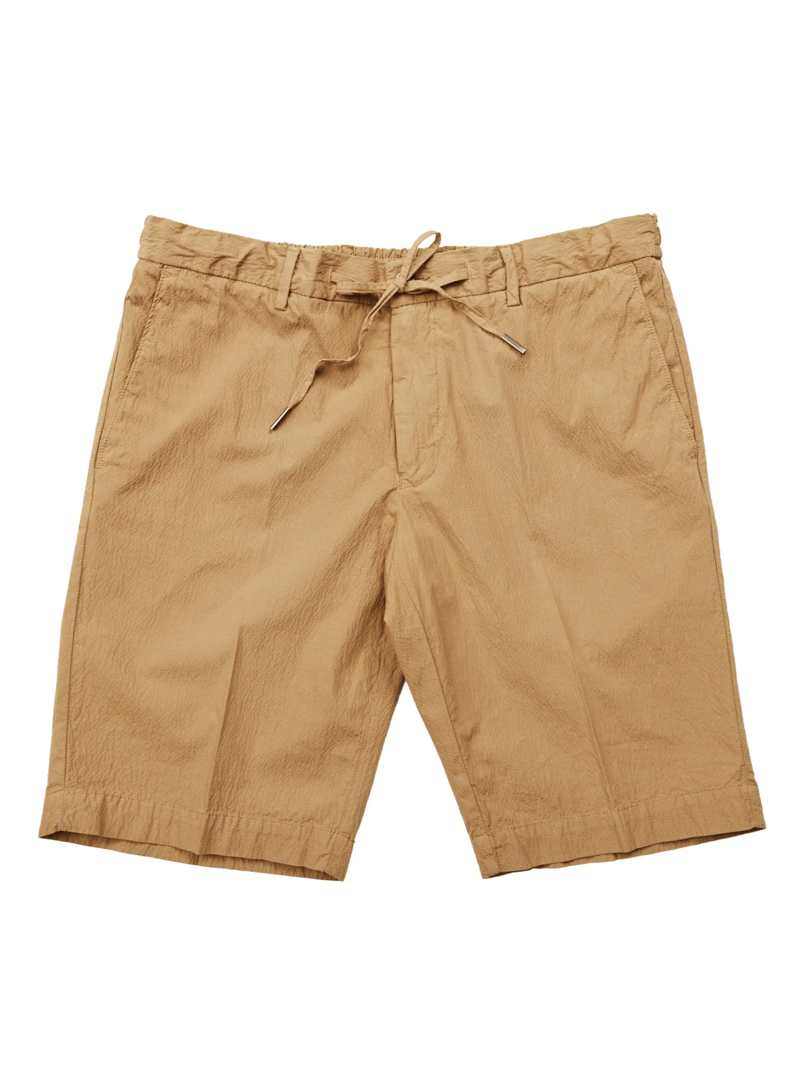 Acorn Brown Seersucker Stretch Shorts