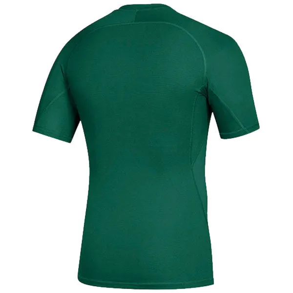 adidas Men's Dark Green Alphaskin Short Sleeve Top