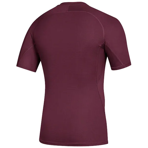 adidas Men's Maroon Alphaskin Short Sleeve Top