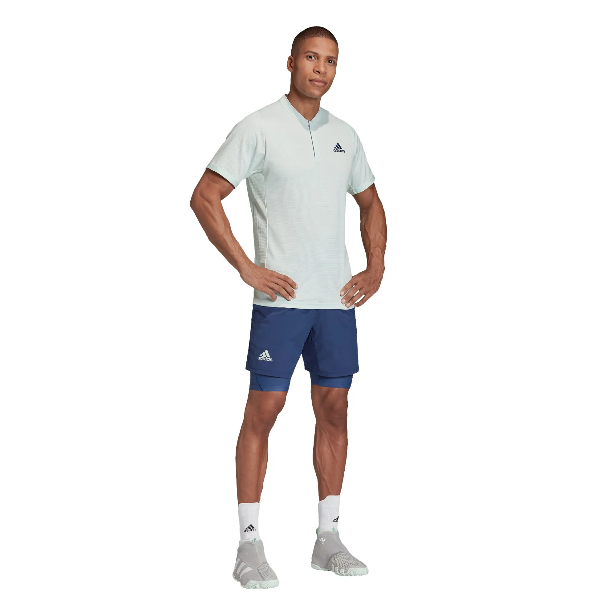 adidas Men's Polo FreeLift HEAT.RDY - Dash Green / Tech Indigo FK0805