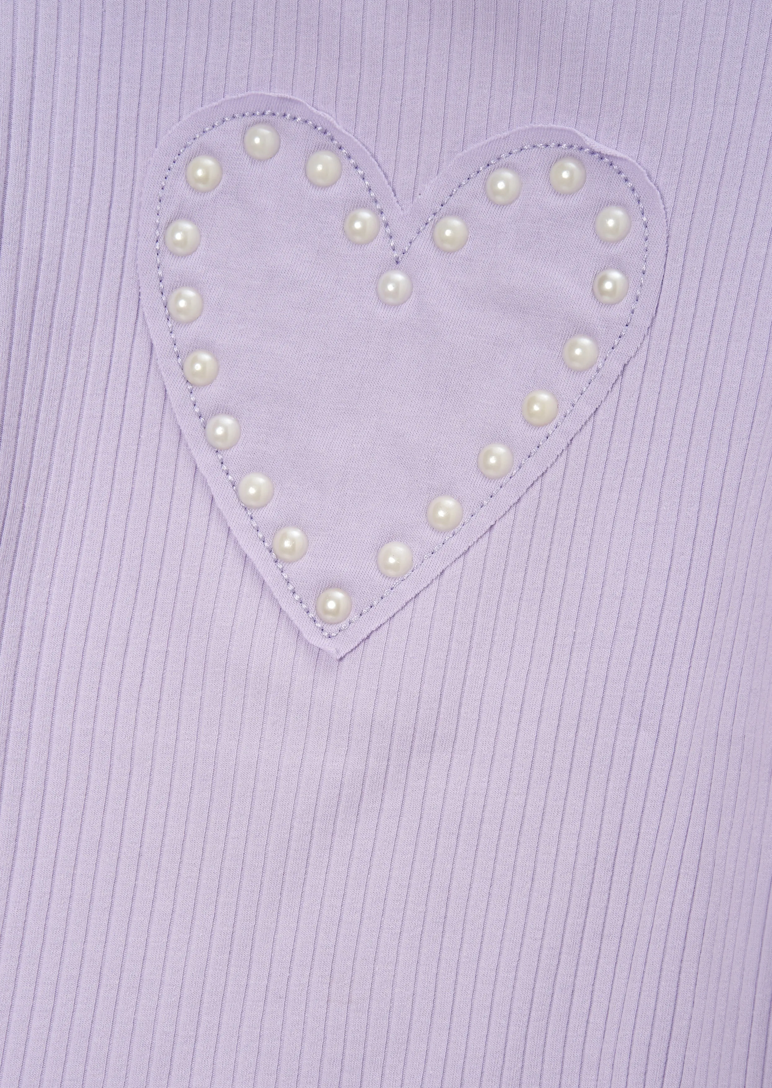 Agatha Elegant Purple Ribbed Heart Detail Top for Women