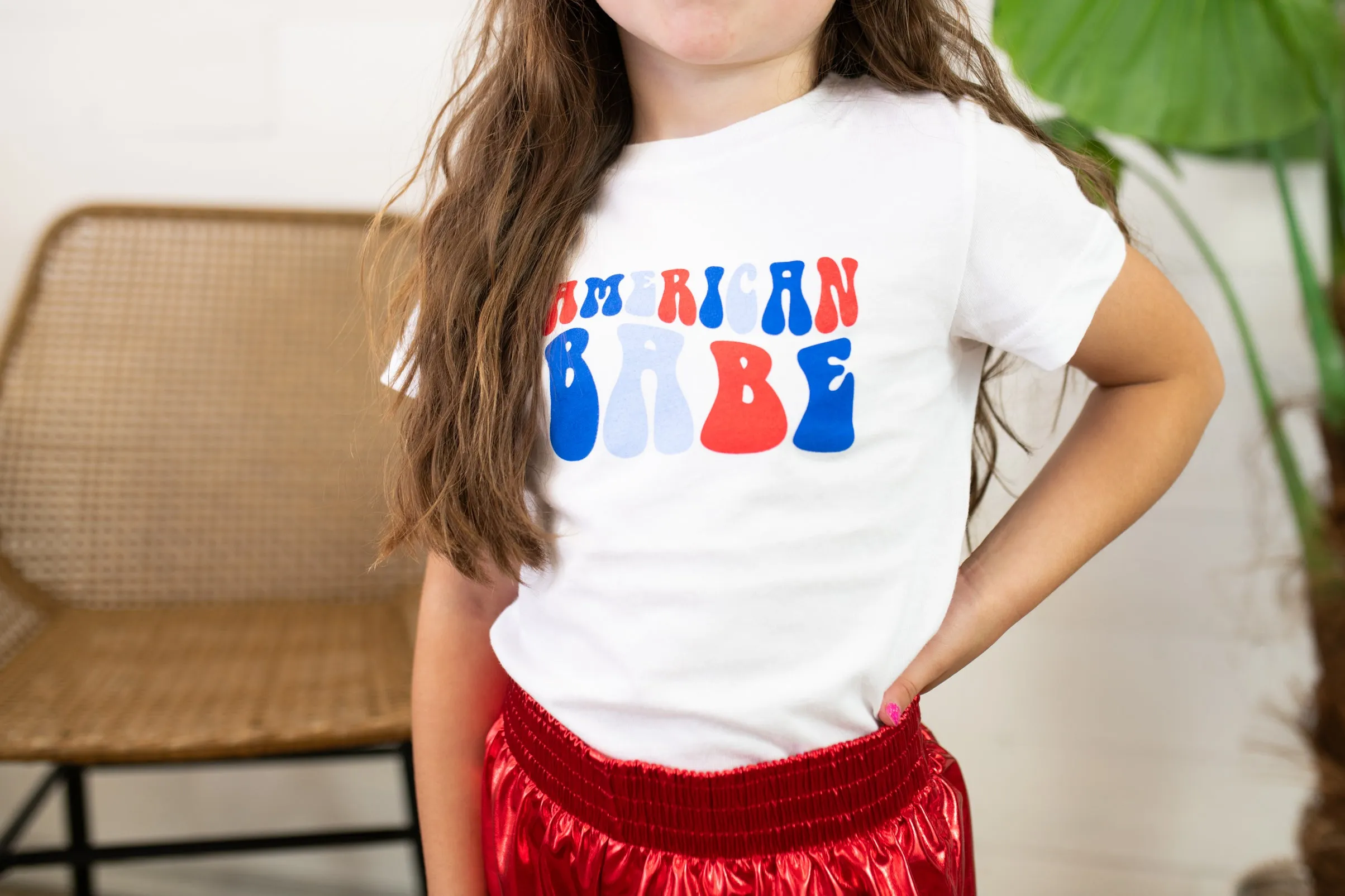 American Babe T-Shirt-Red, White & Blue