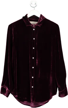 Asceno Purple London Velvet Pajama Top UK S