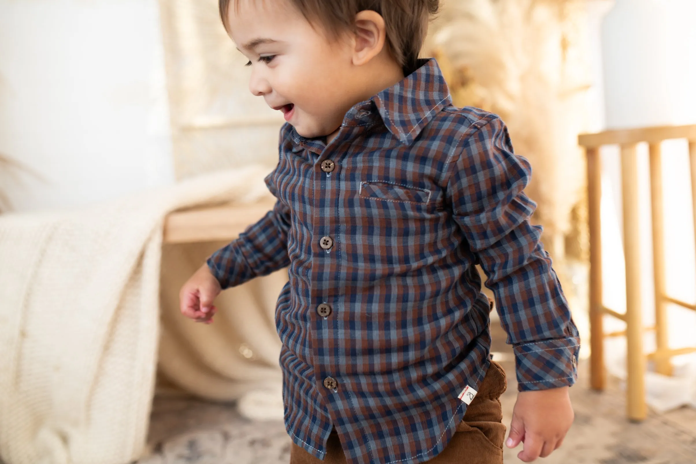 Atwood Brown Plaid Woven Long Sleeve Shirt