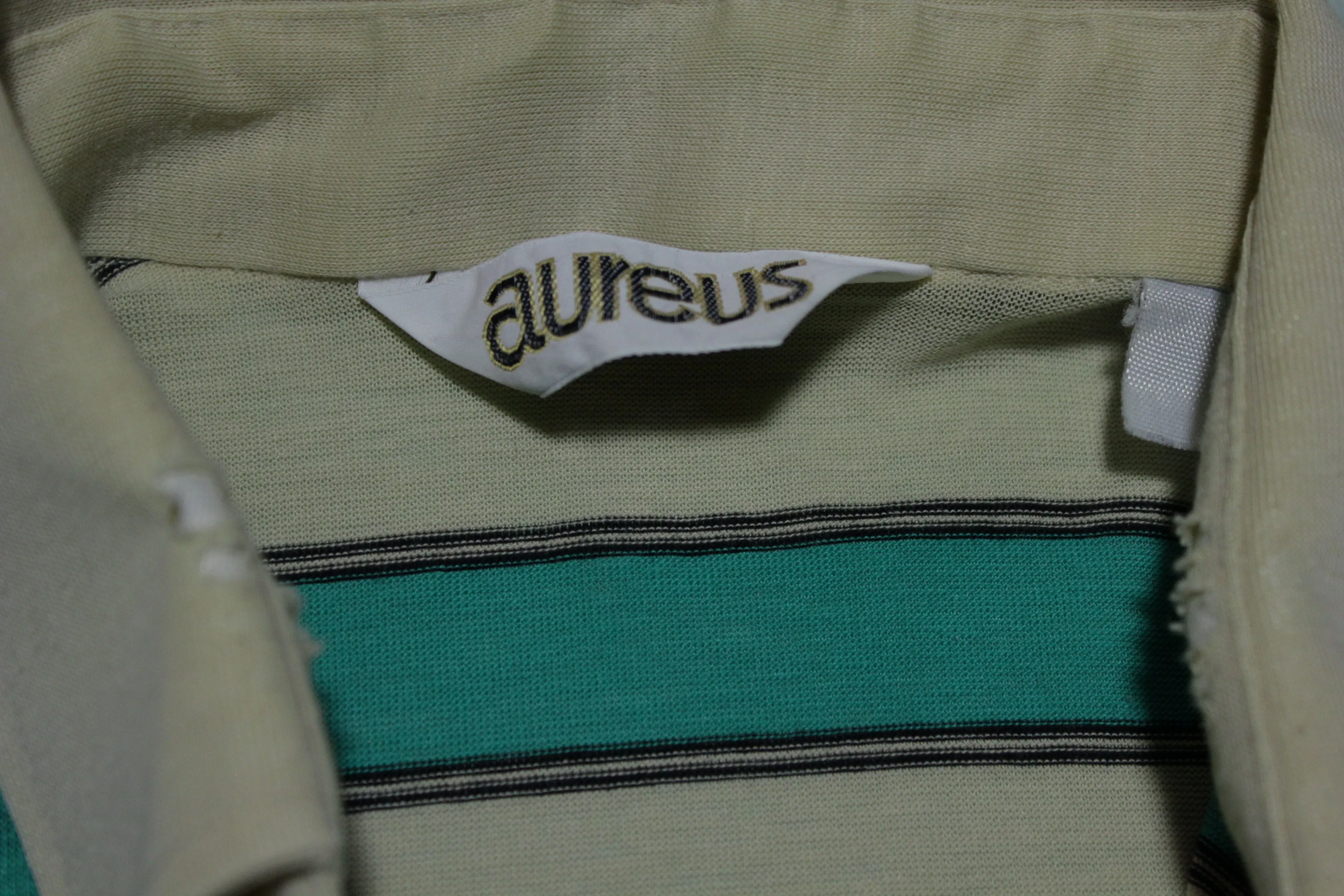 Aureus Vintage Striped Polo Tennis 80's Golf Shirt