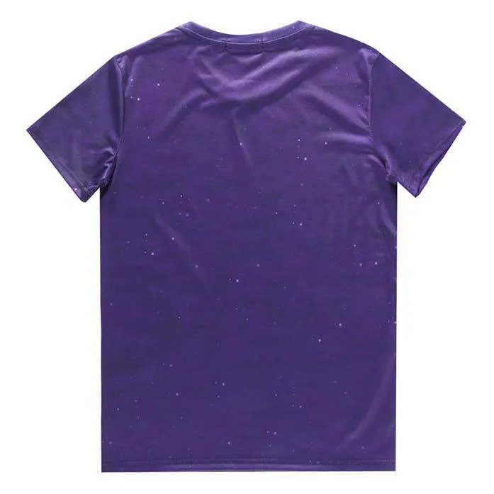 Aurora Wolf Pack Animal Totem Graphic Tee T-Shirt in Purple