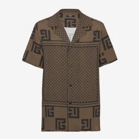 Balmain Monogram Scarf Print Shirt