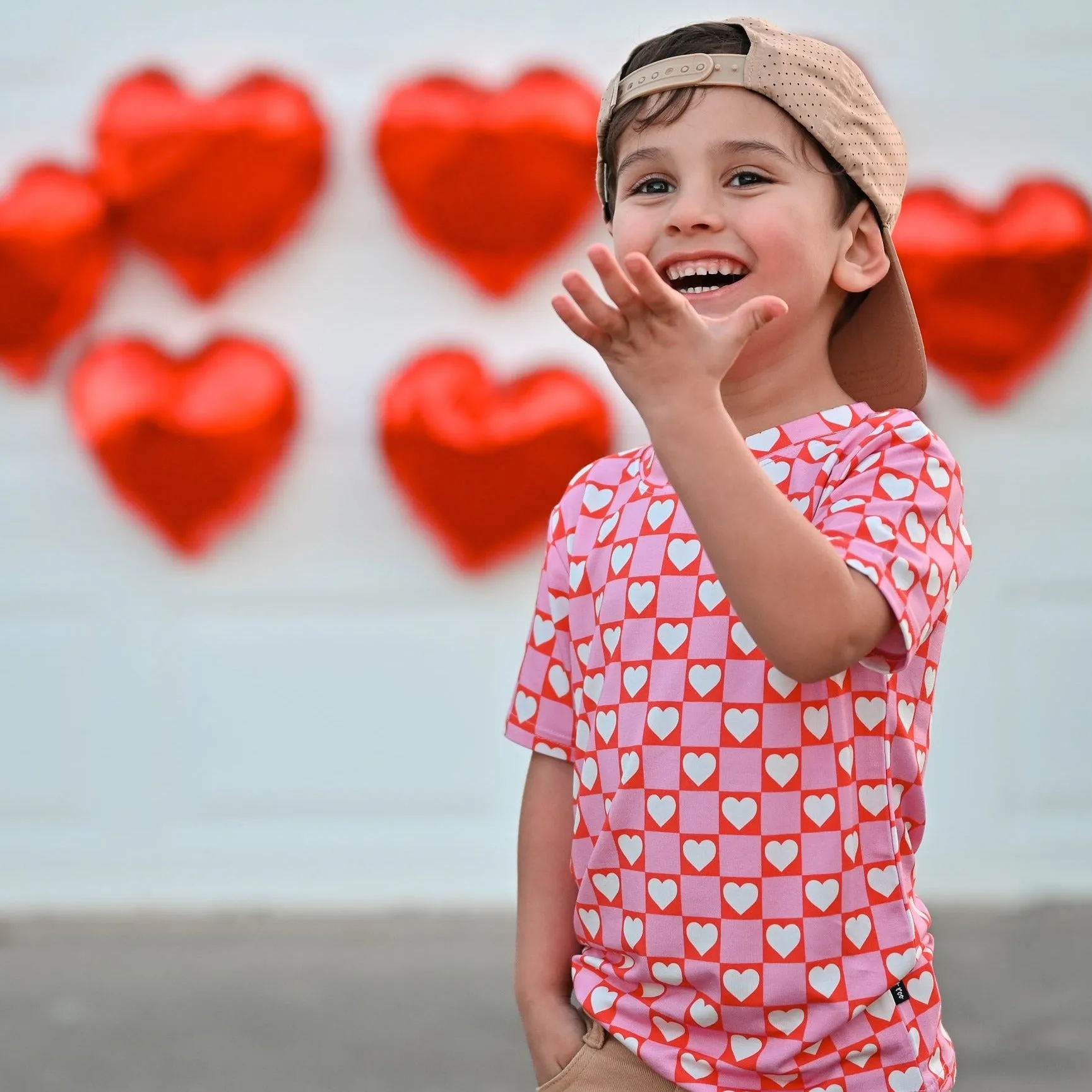 BAMBOO BASIC TEE- Red Heart