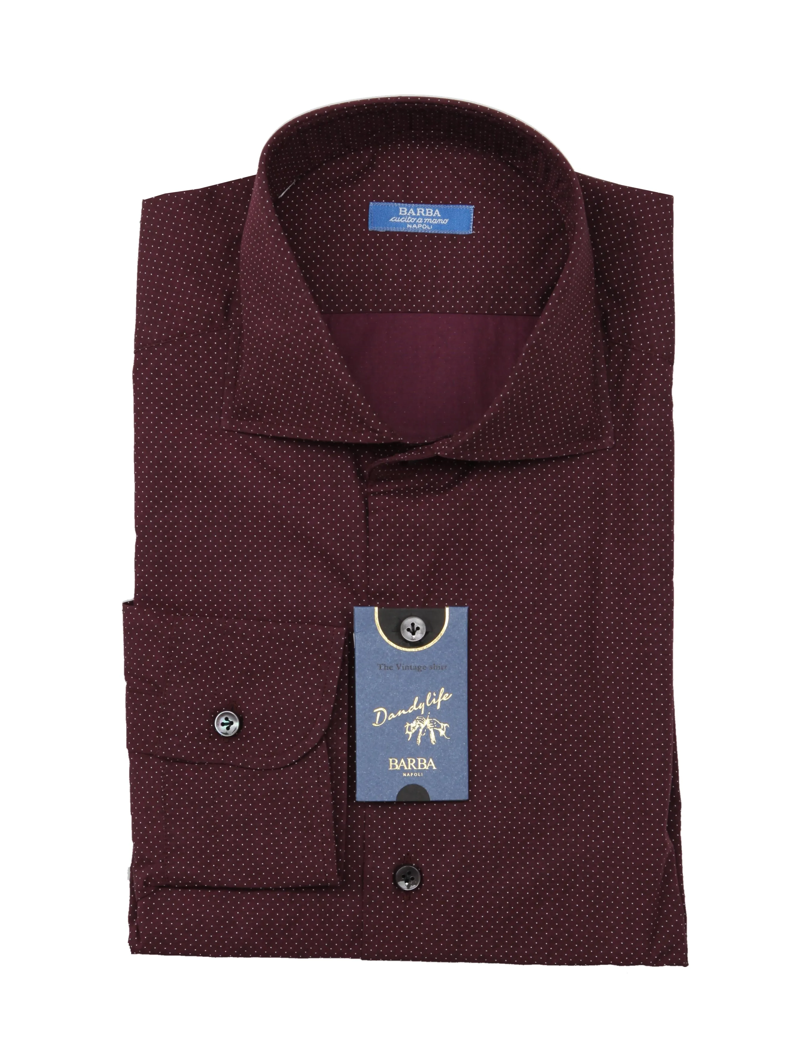 Barba Napoli Burgundy Red Shirt - Extra Slim