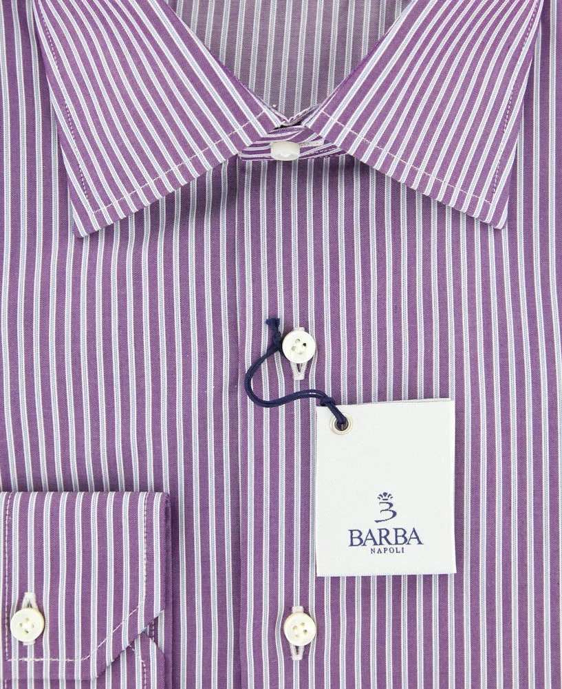 Barba Napoli Purple Shirt - Slim - 15 US / 38 EU