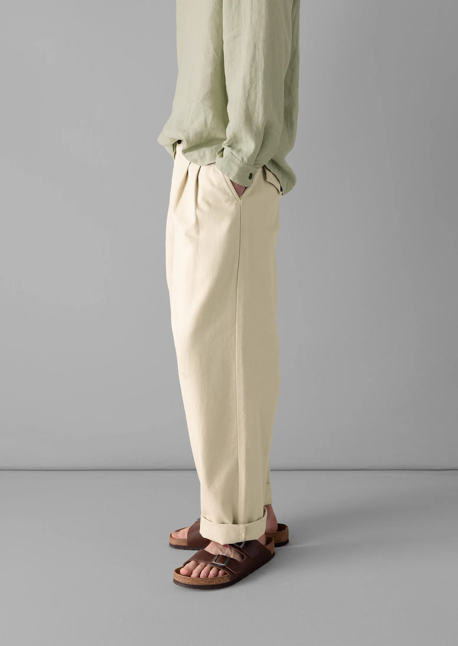 Bill Cotton Wide Leg Pants | Stone