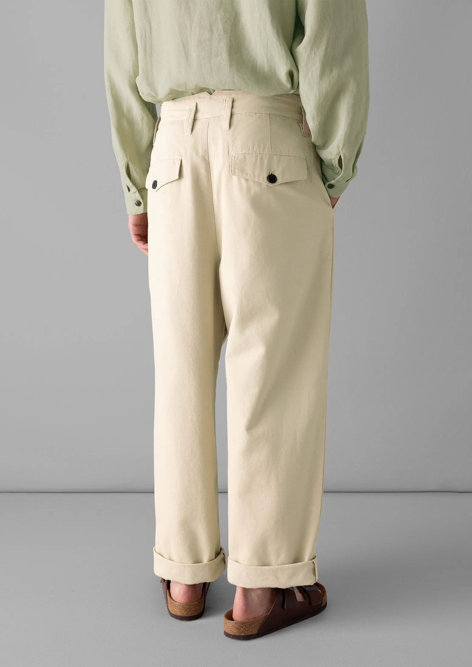 Bill Cotton Wide Leg Pants | Stone