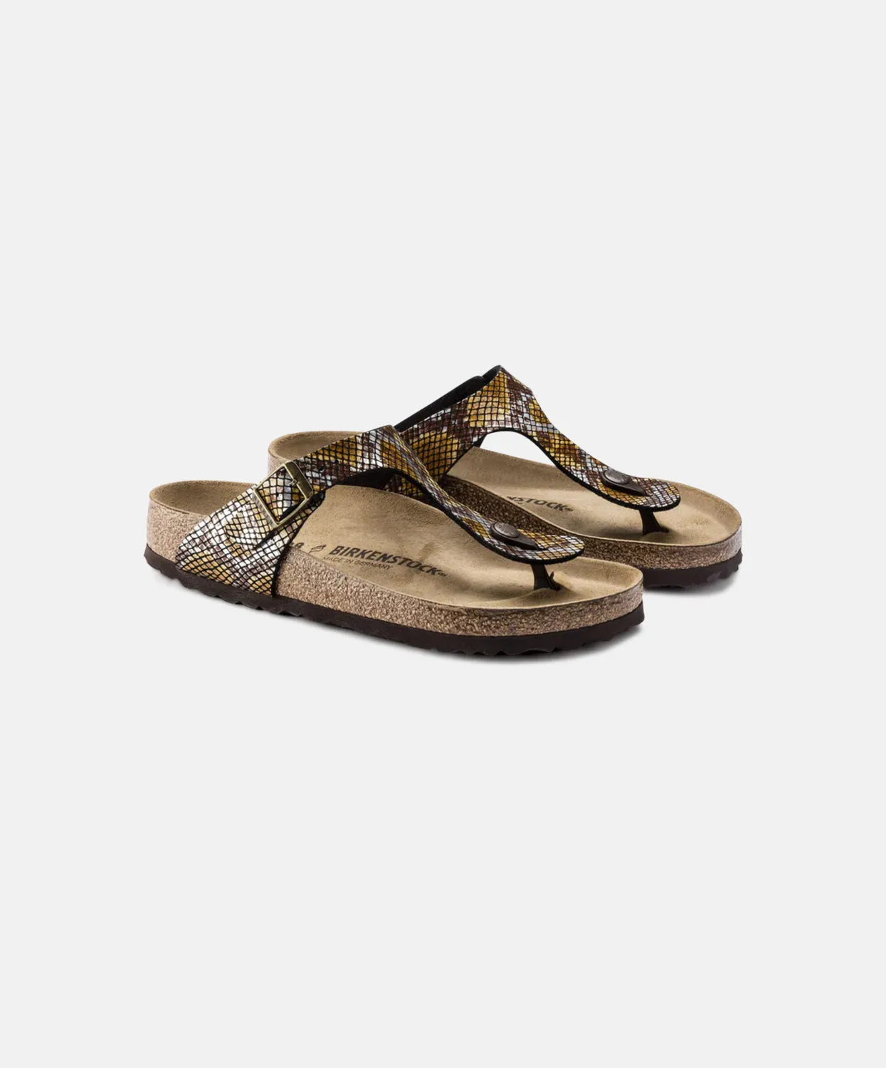 Birkenstock Gizeh Birko-Flor Python Brown Sandals