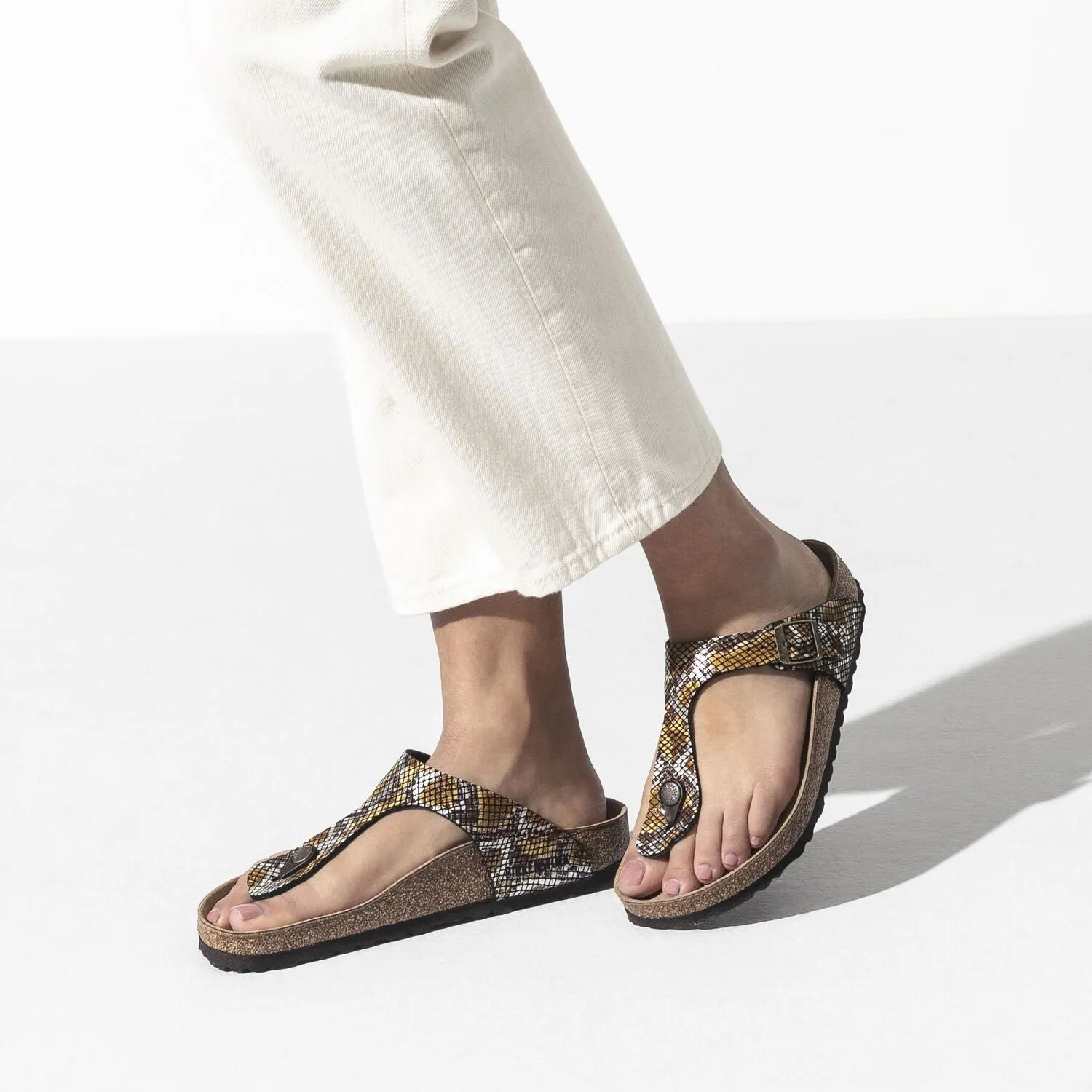 Birkenstock Gizeh Birko-Flor Python Brown Sandals