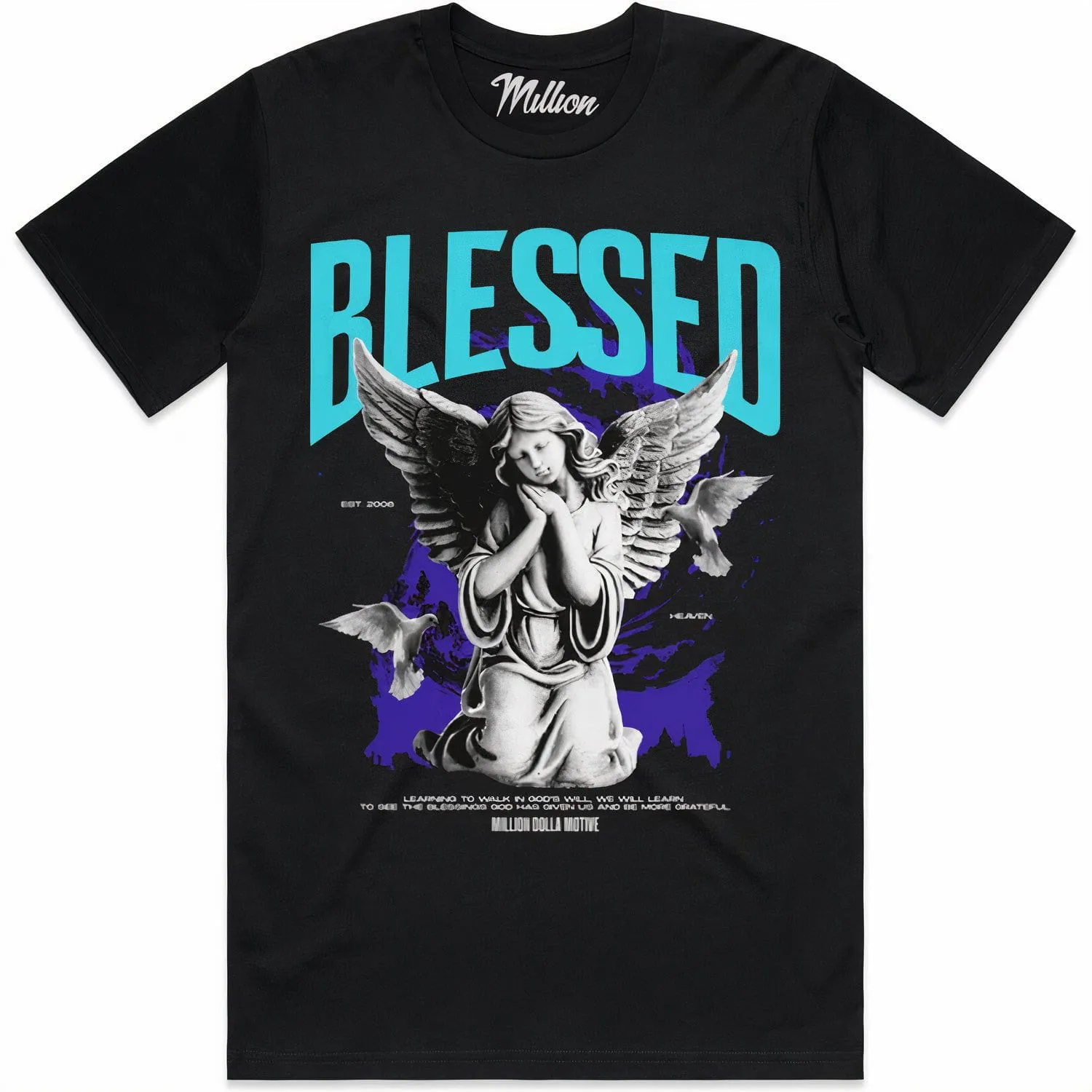 BLESSED ANGEL 2.0 : Black Sneaker Tees Shirt