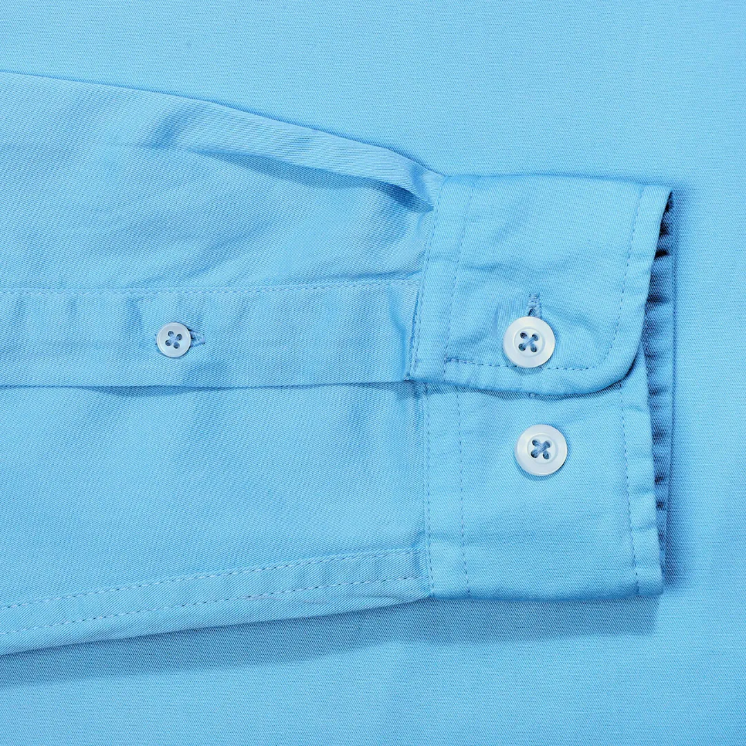 Breeze Blue Twill Enzyme Washed Texas Shirt