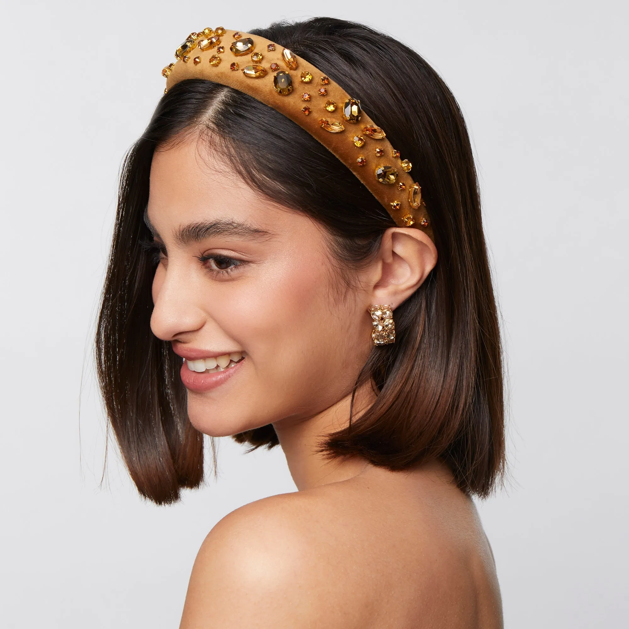 BRONZE CRYSTAL EMBELLISHED ALICE HEADBAND