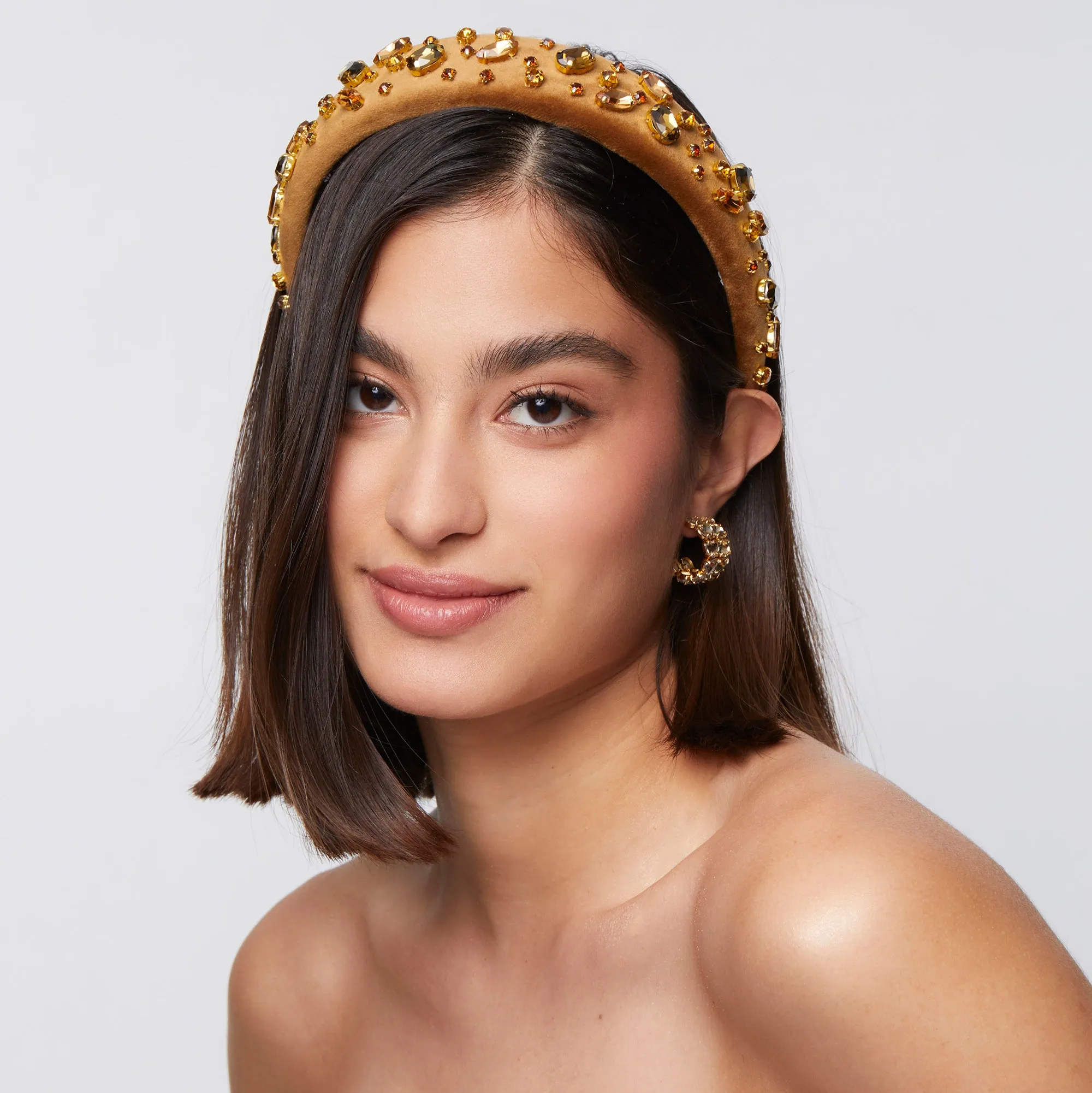 BRONZE CRYSTAL EMBELLISHED ALICE HEADBAND