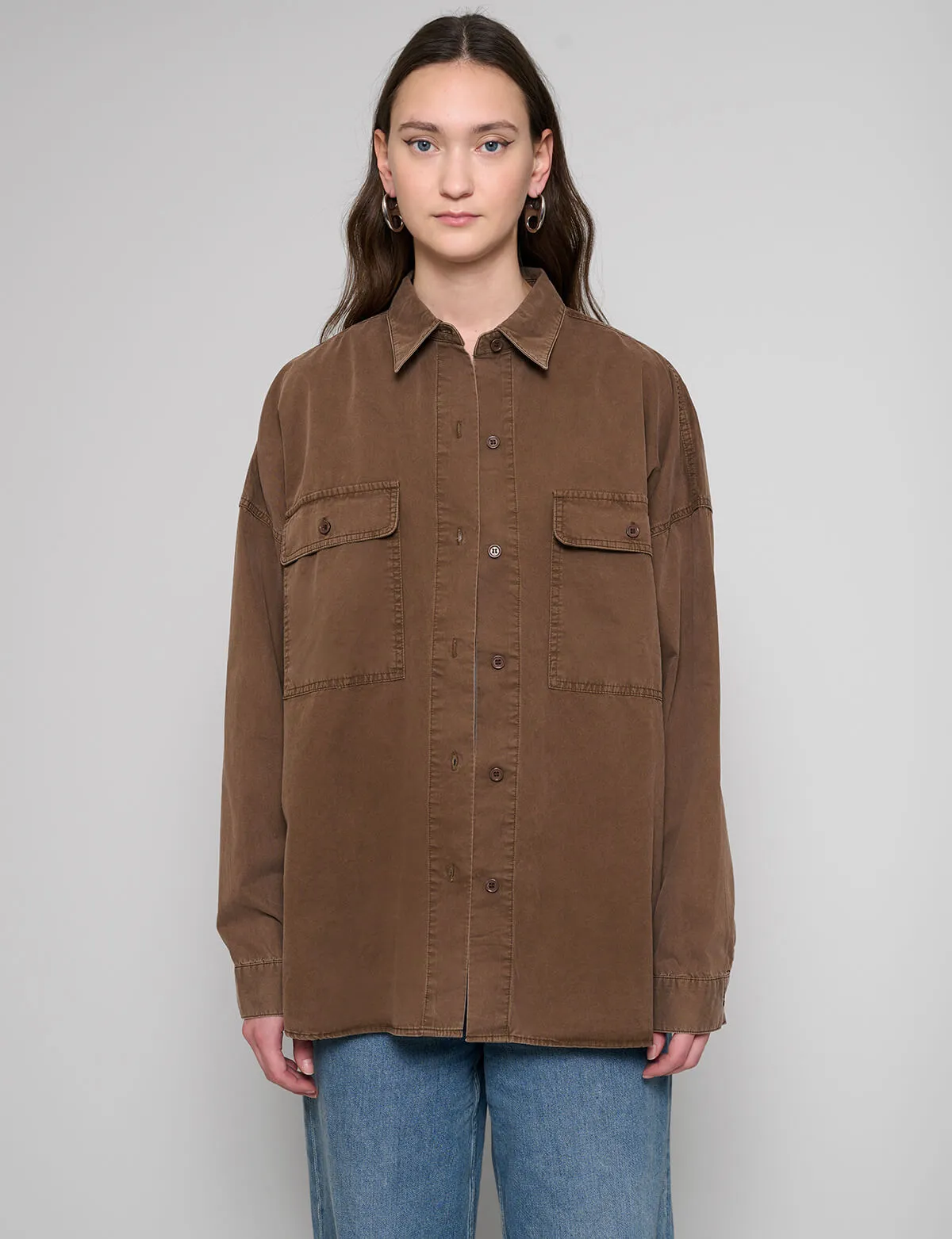 Brown Patch Pocket Shirt