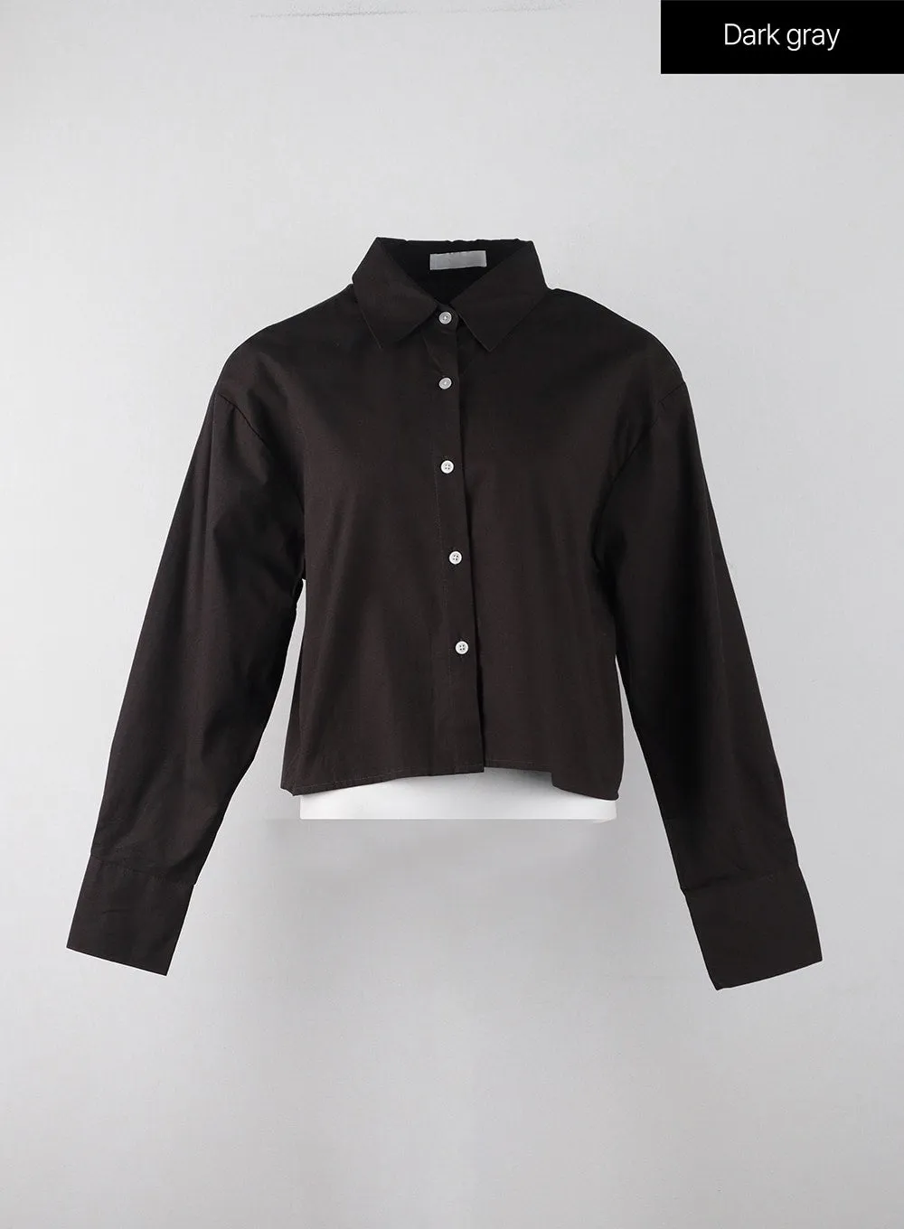 Buttoned Collar Crop Shirt IJ403