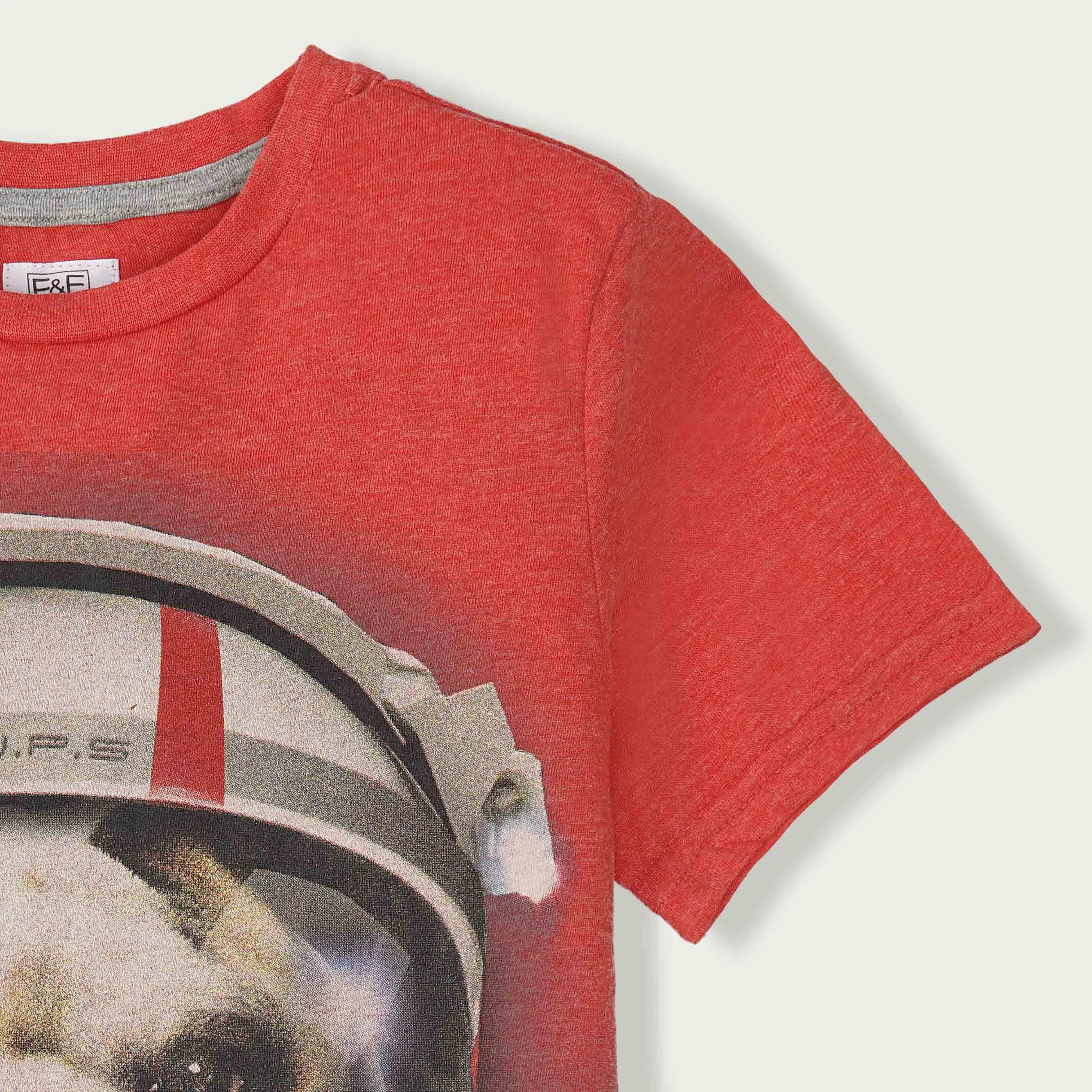 C1593 FF Pupstrong Astronaut Red T-Shirt