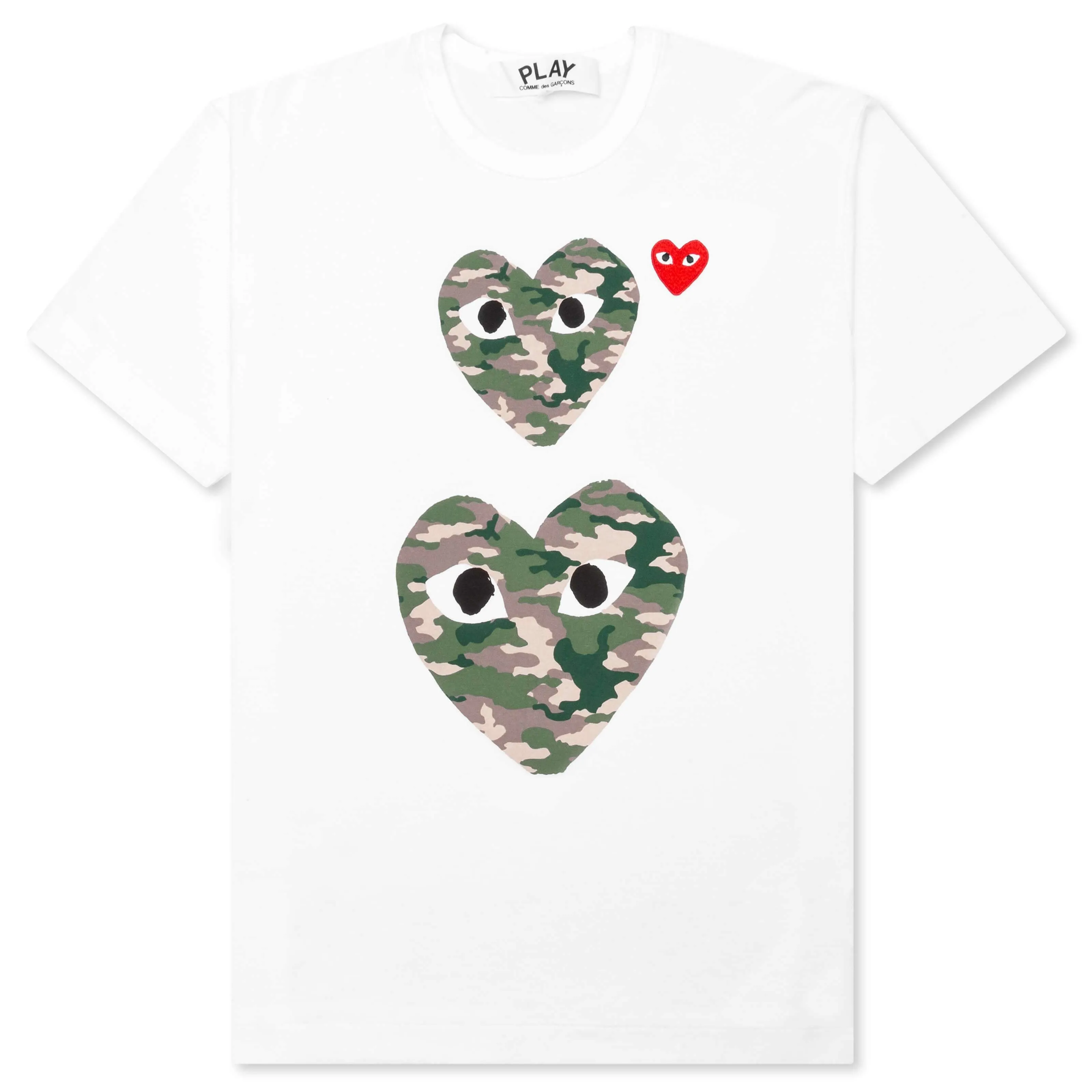 Camouflage Double Heart T-Shirt - White