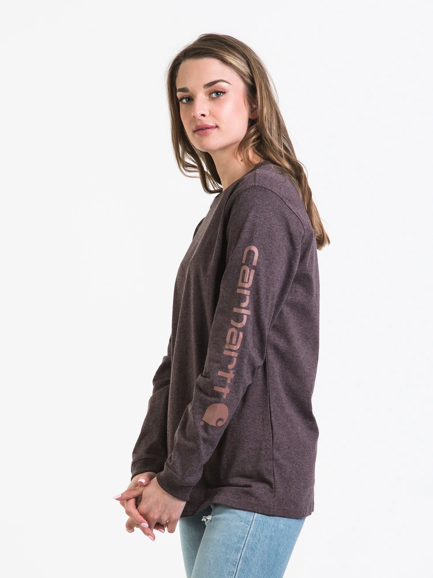 CARHARTT LOOSE FIT HEAVY WEIGHT LOGO LONG SLEEVE TEE