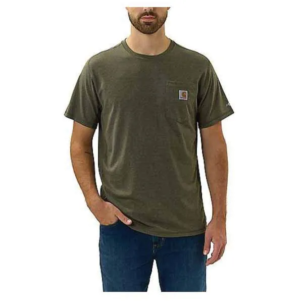 'Carhartt' Men's Force Relaxed Fit Midweight Pocket T-Shirt - Basil Heather