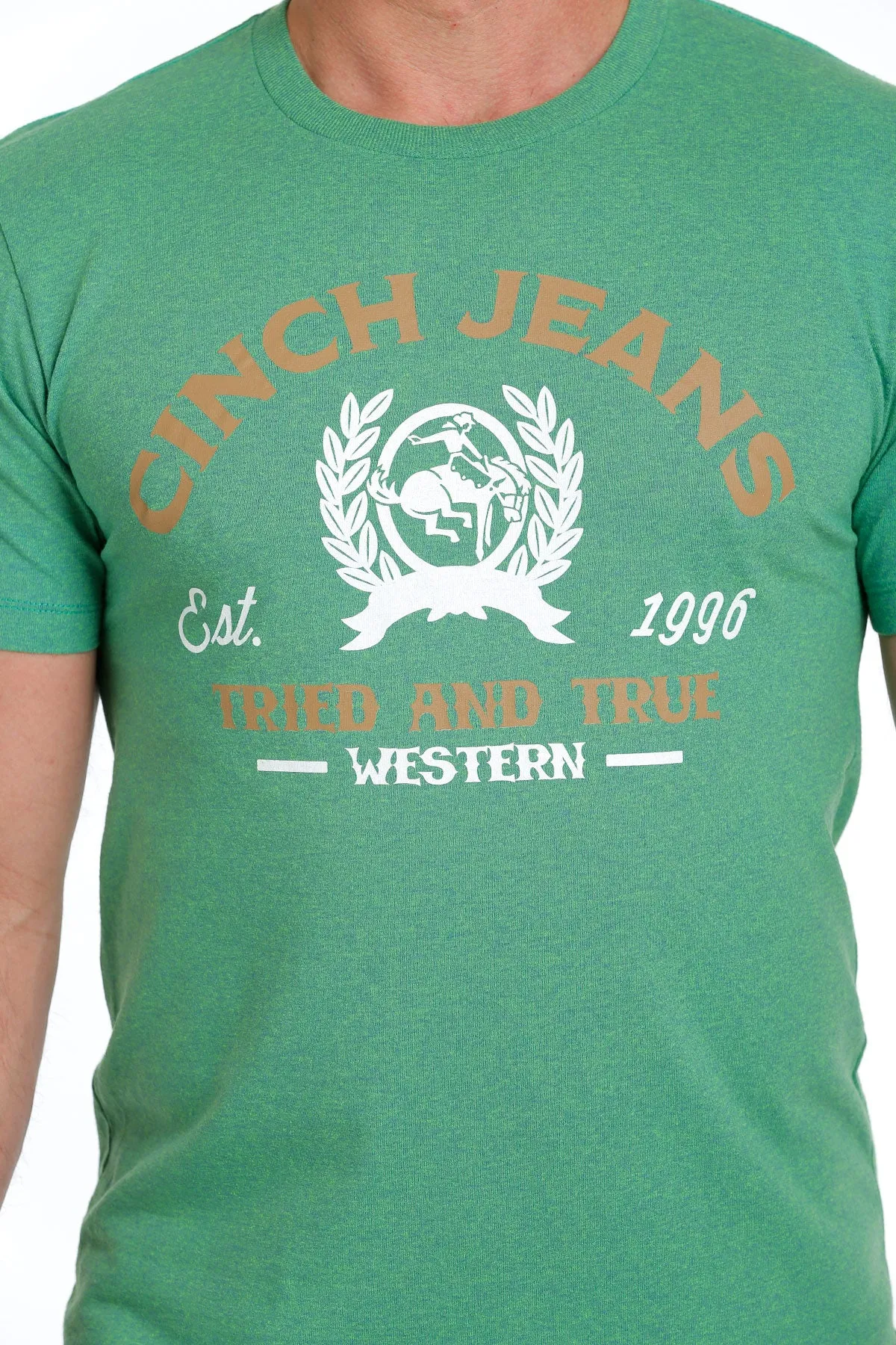 'Cinch' Men's Tried and True Tee - Heather Green