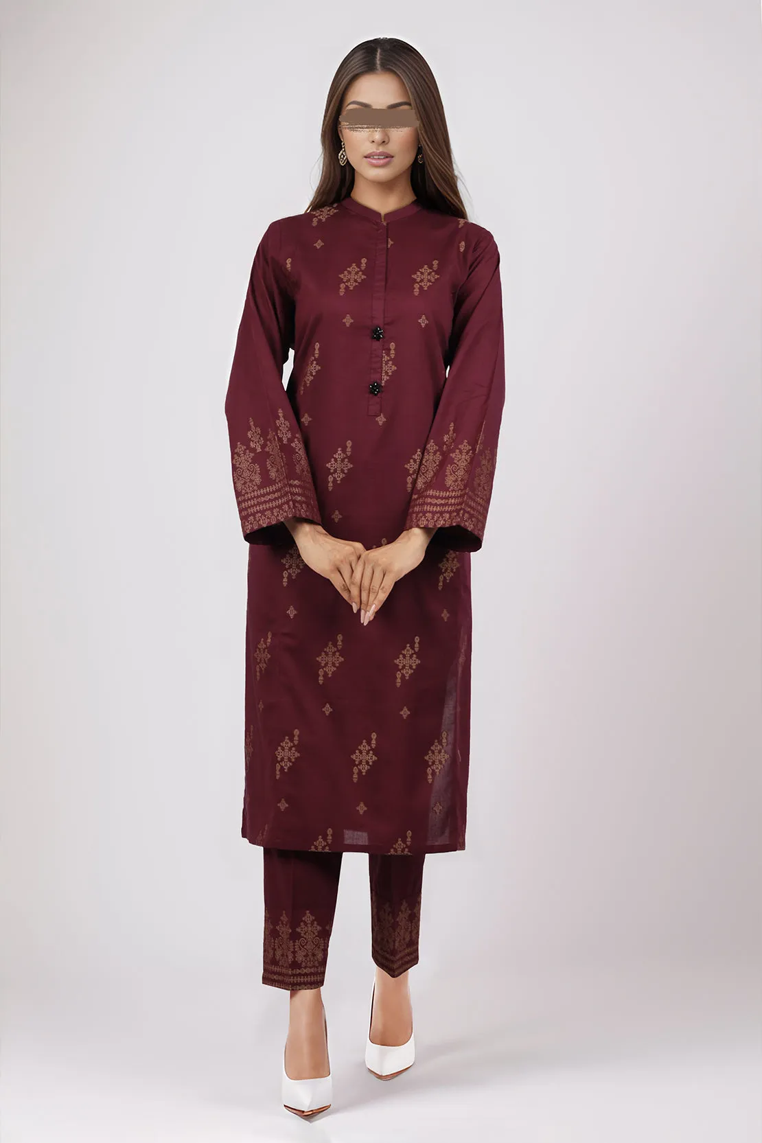 Cotton Jacquard Stitched 2 Piece (Shirt/Trouser)