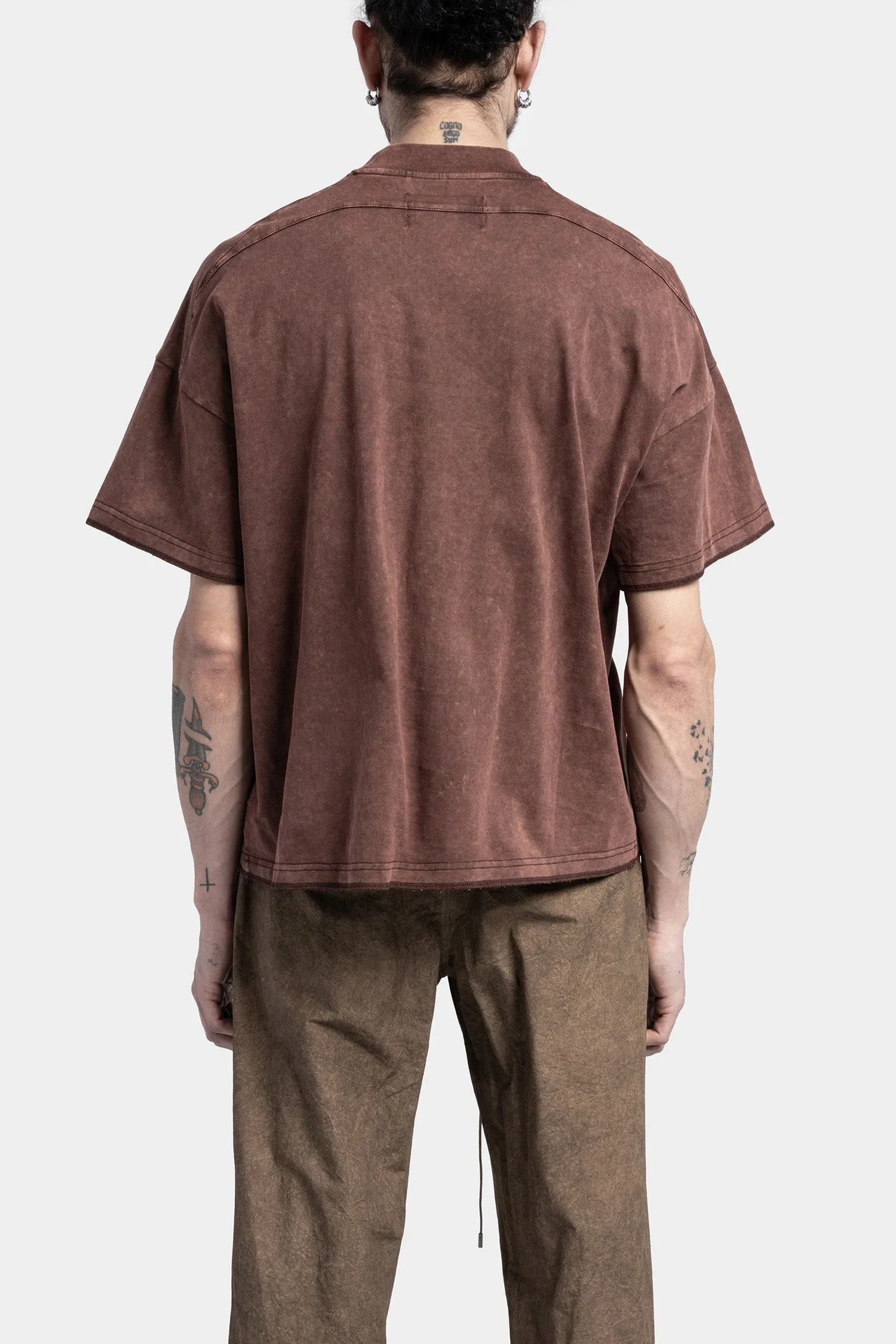 Crewneck oversized T-shirt, Sahara red