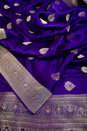 Deep Purple Color Mashru Banarasi with Meenakari Work