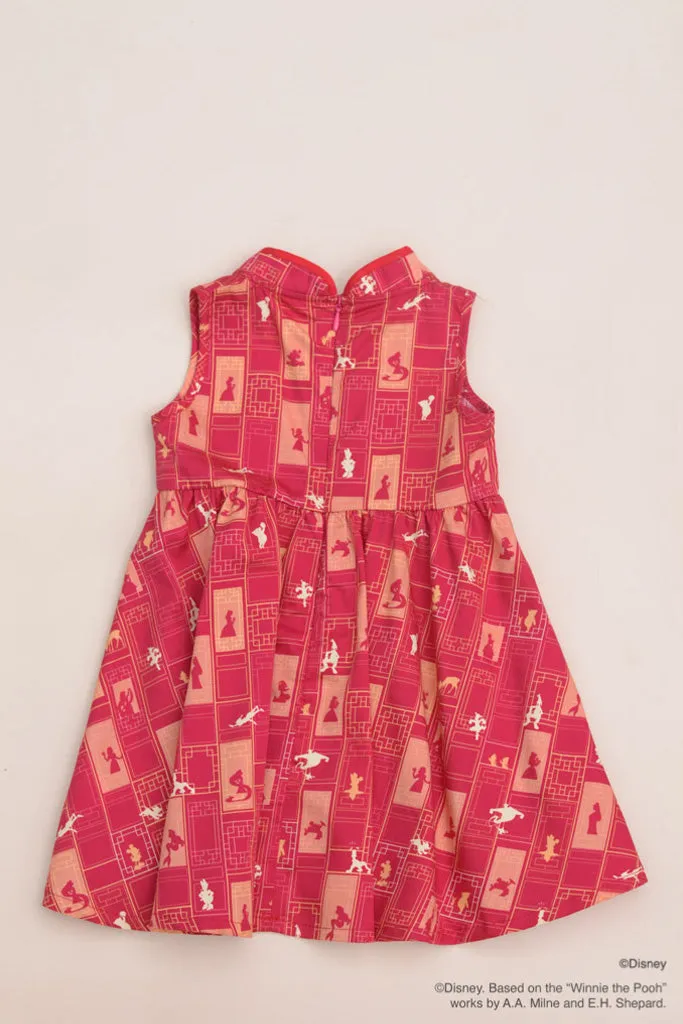 Disney100 Flare Cheongsam - Red Doors