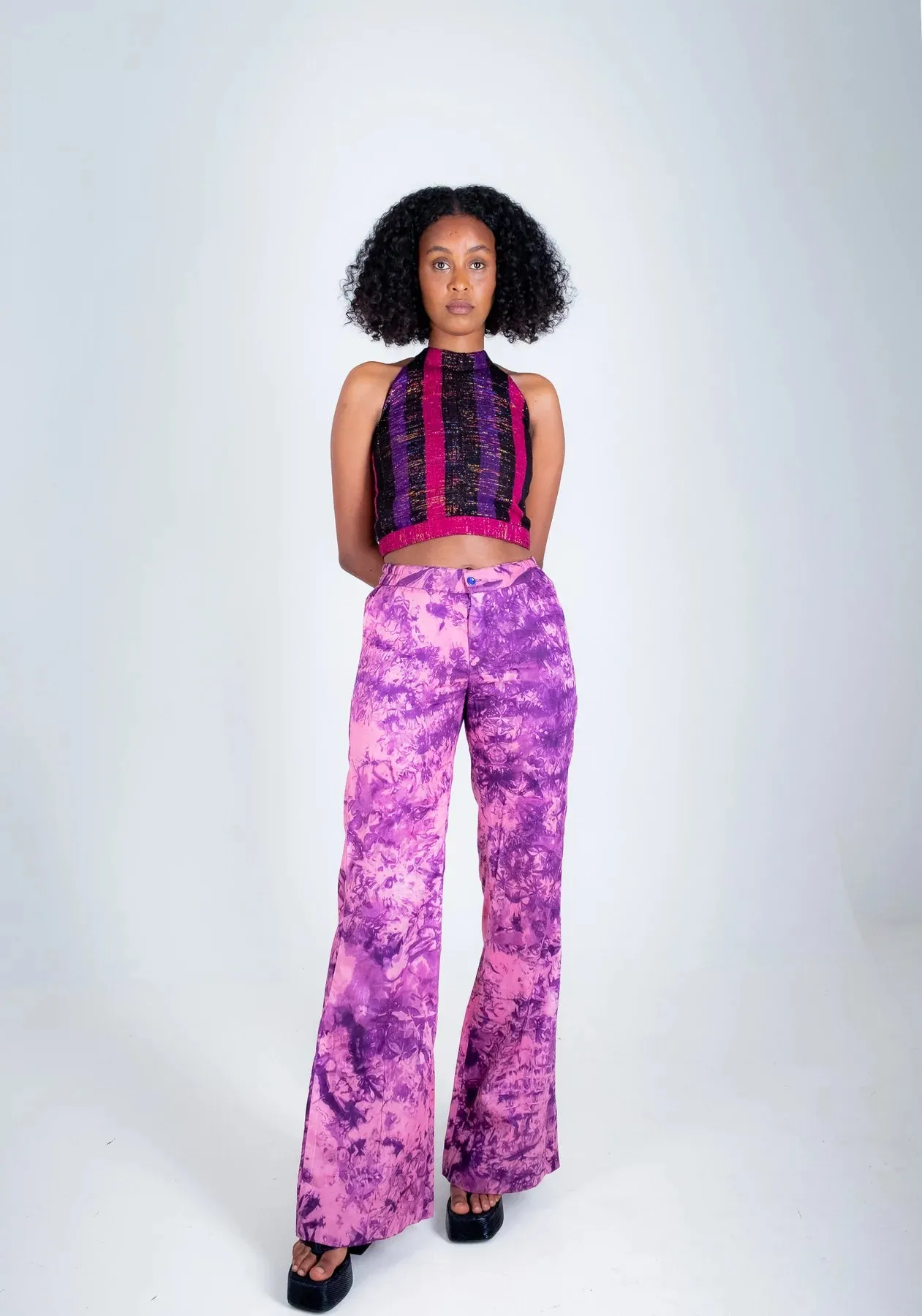 Djedje I Tailor Fitted Flare Cut Pant - Purple