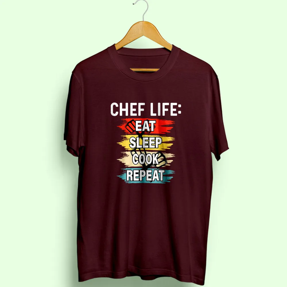 Eat Sleep Cook Repeat Half Sleeve T-Shirt