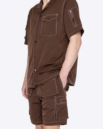 EPTM REWORK SNAP SHIRT BROWN