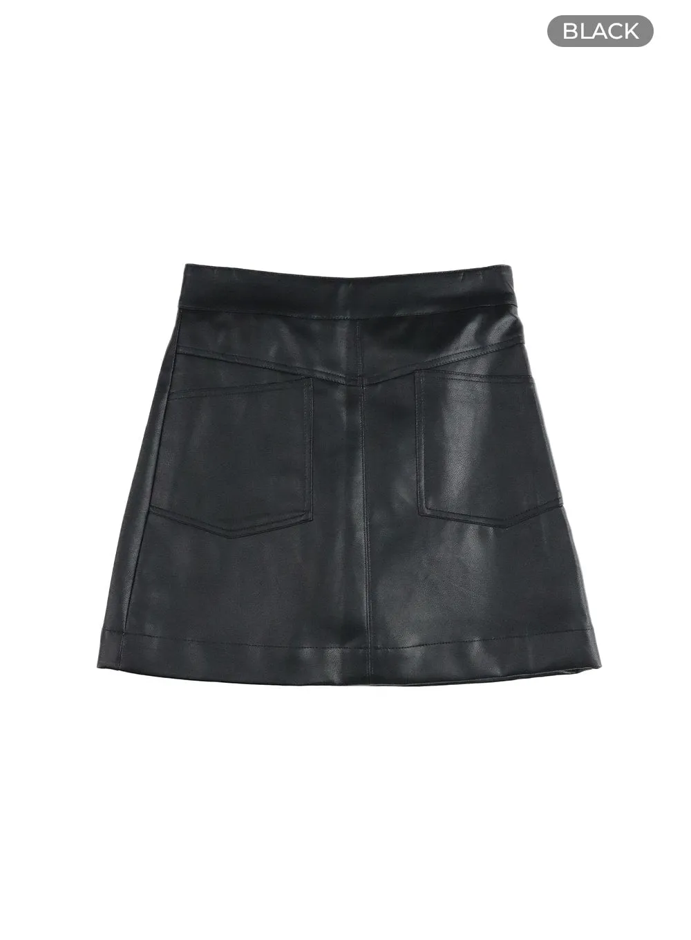 Faux Leather Mini Skirt IM414