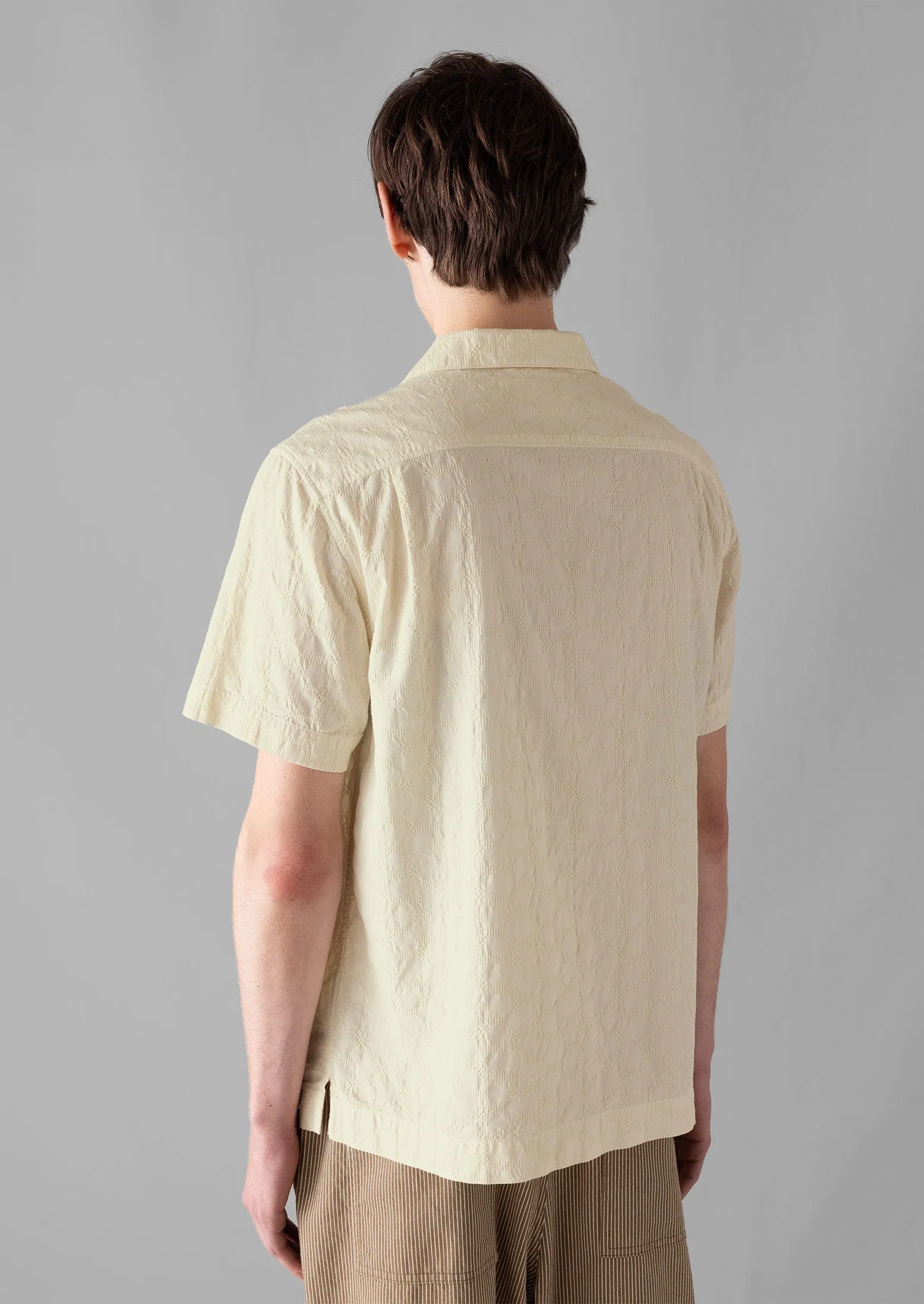 Fly Away Collar Jacquard Shirt | Chalk