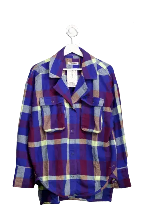 Free People Izzy Cargo Shirt Blue And Purple UK XS