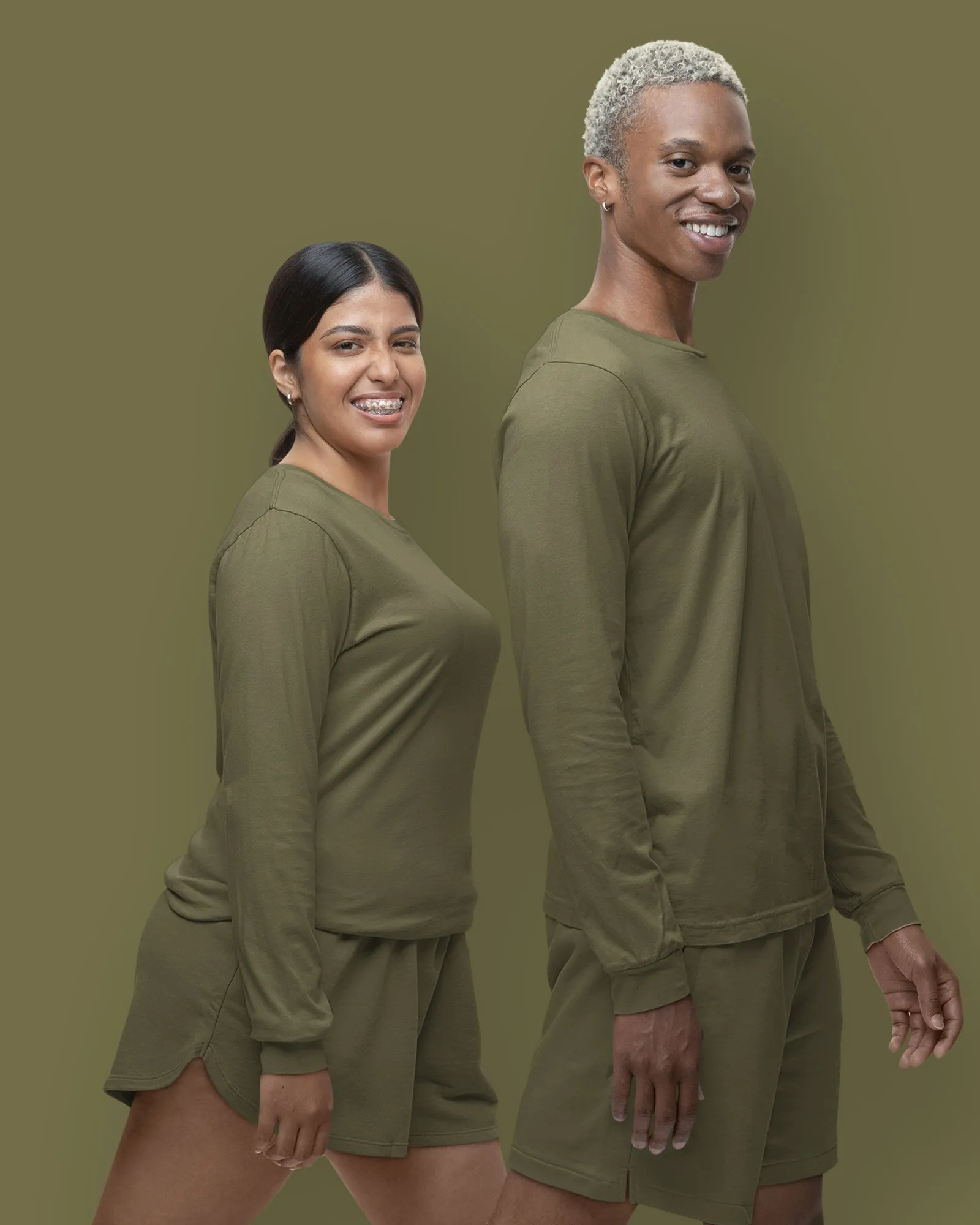 Full Sleeves Crew Neck: Olive Green