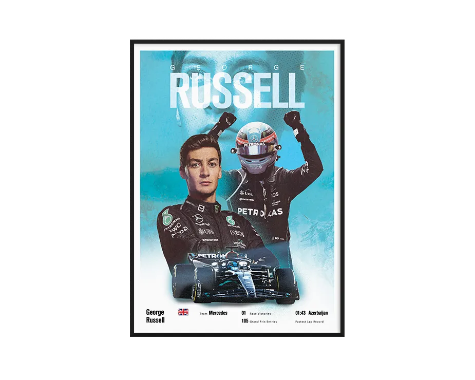 George Russell Vintage F1 Print