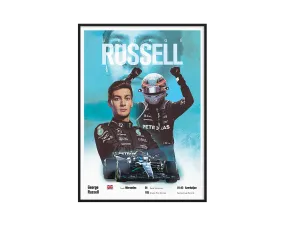 George Russell Vintage F1 Print