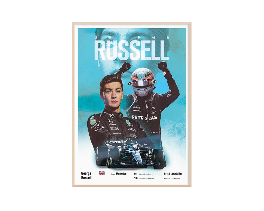 George Russell Vintage F1 Print